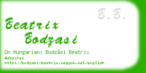 beatrix bodzasi business card