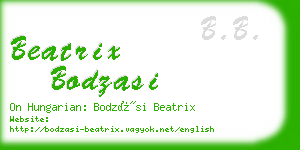 beatrix bodzasi business card